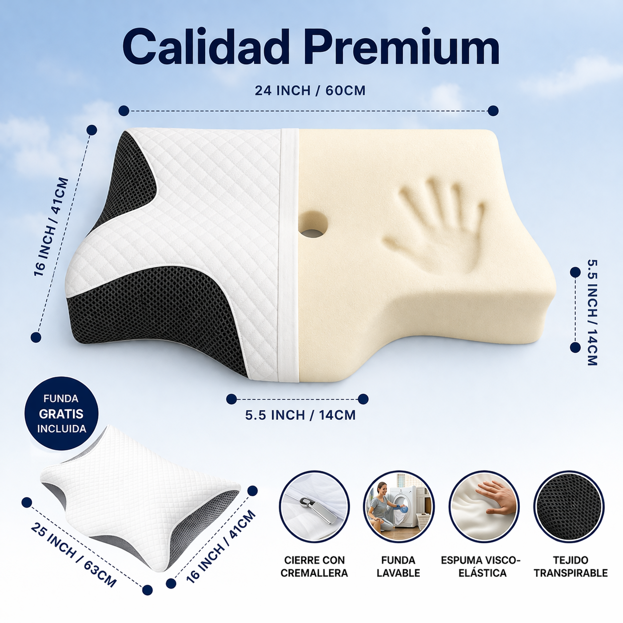TherapEdge – Almohada Cervical para el Dolor de Hombros y Cuello